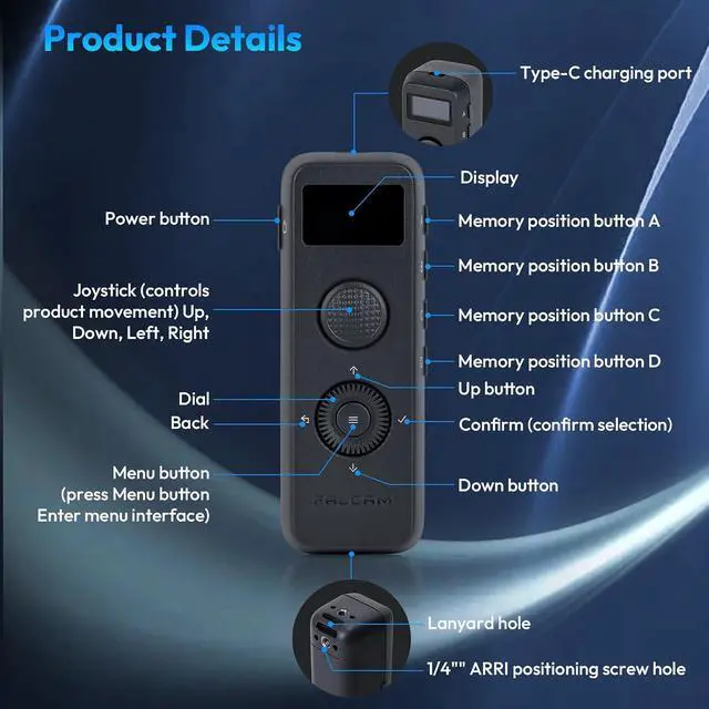 Alt view image 5 of 5 - Deuninker UALZNI FALCAM MoveLight Go Wireless Remote Control Shutter for Lighting System Move Head Accessory