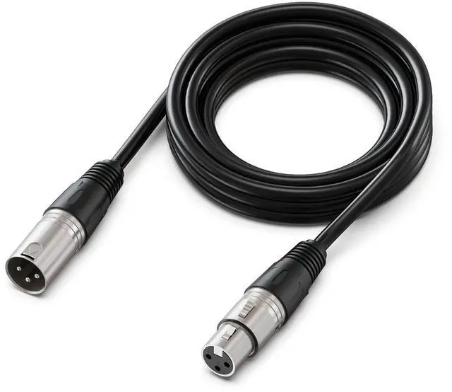 Main image of Deuninker XLR Cable, Microphone Audio Cable, 9.8ft Cable with Balanced 3 PIN, XLR Male to Female Cord, Compatible with XLR Microphone for Recording Podcast Streaming, Black-L9