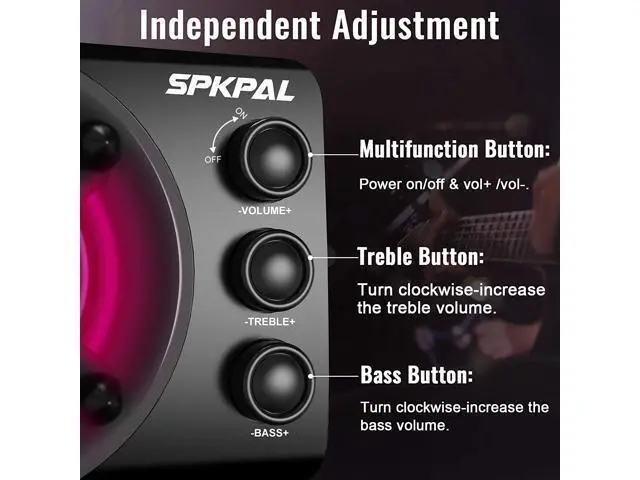 Alt view image 4 of 7 - Computer Speaker with Subwoofer USB-Powered 2.1 Multimedia Speakers System,3.5mm Aux Input with LED Atmosphere Light Stereo Wired Desktop Speaker for Gaming PC,Laptops,Tablets