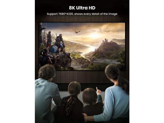 Alt view image 2 of 7 - UGREEN 8K DisplayPort Cable, DP 1.4 Male to Male Cable with Nylon Braided, Support 8K 60Hz, 4K 144Hz, 1080P 165Hz HDR Video Gaming Cable for HDTVs, Displays, Monitors, PC Graphics (10ft)