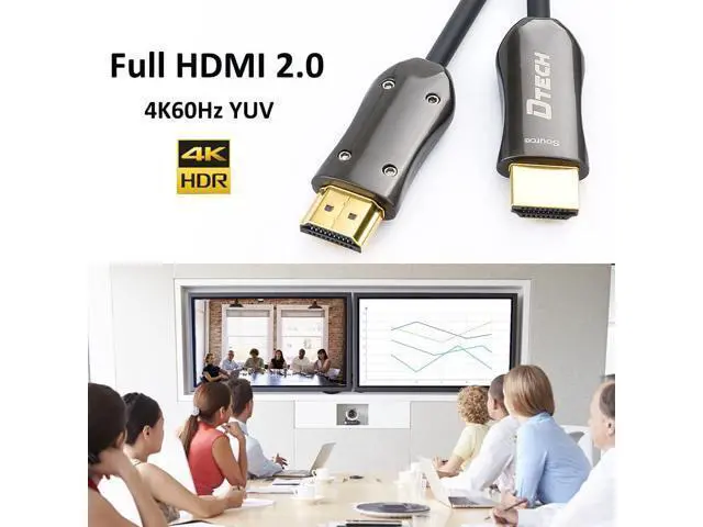 Alt view image 4 of 7 - Deuninker 4K Fiber Optic HDMI Cable 50ft Long Thin Optical HDMI 2.0 Cable 4K60Hz 18Gbps High Speed Slim UHD Video Cord 50 Feet for Monitor Projector