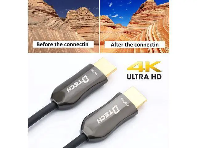 Alt view image 5 of 7 - Deuninker 4K Fiber Optic HDMI Cable 50ft Long Thin Optical HDMI 2.0 Cable 4K60Hz 18Gbps High Speed Slim UHD Video Cord 50 Feet for Monitor Projector