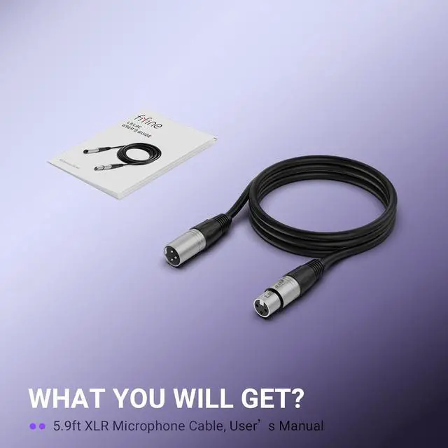 Alt view image 5 of 5 - Deuninker XLR Microphone Cable, 5.9ft Male to Female Mic Cord for Studio Recording, Balanced 3-Pin Cable Compatible with XLR Microphone for Podcast Streaming AM8, K688-L9C
