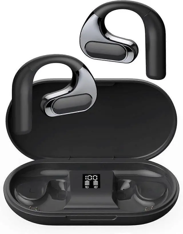 Main image of Bone Conduction Bluetooth 5.4 Headphones with ENC, IPX7 Waterproof for Running & Gym (Black)