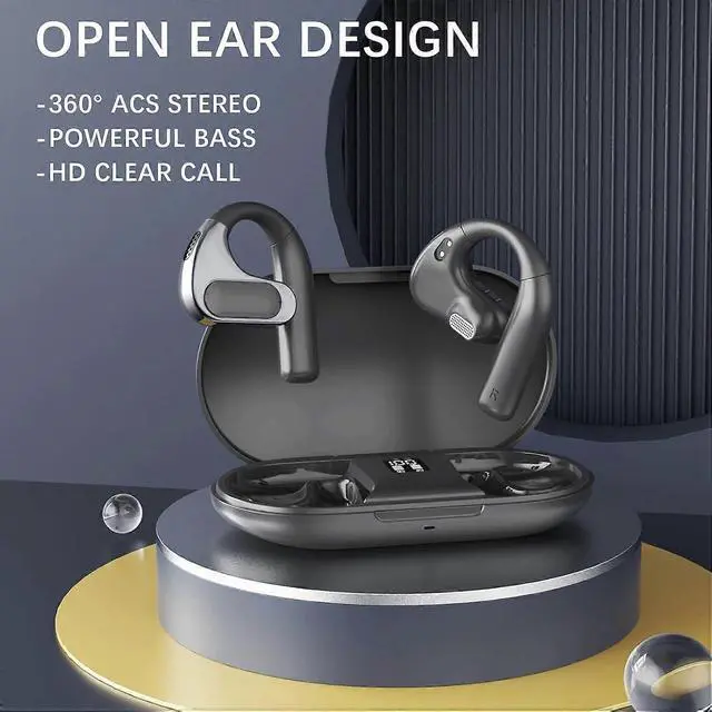 Alt view image 2 of 5 - Bone Conduction Bluetooth 5.4 Headphones with ENC, IPX7 Waterproof for Running & Gym (Black)
