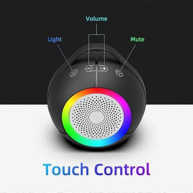 Alt view image 4 of 5 - Ecocleanpath USB Computer Speakers with RGB Lights, Touch Control, Ultra-Clear Sound & Deep Bass for PC/Laptop (Black)