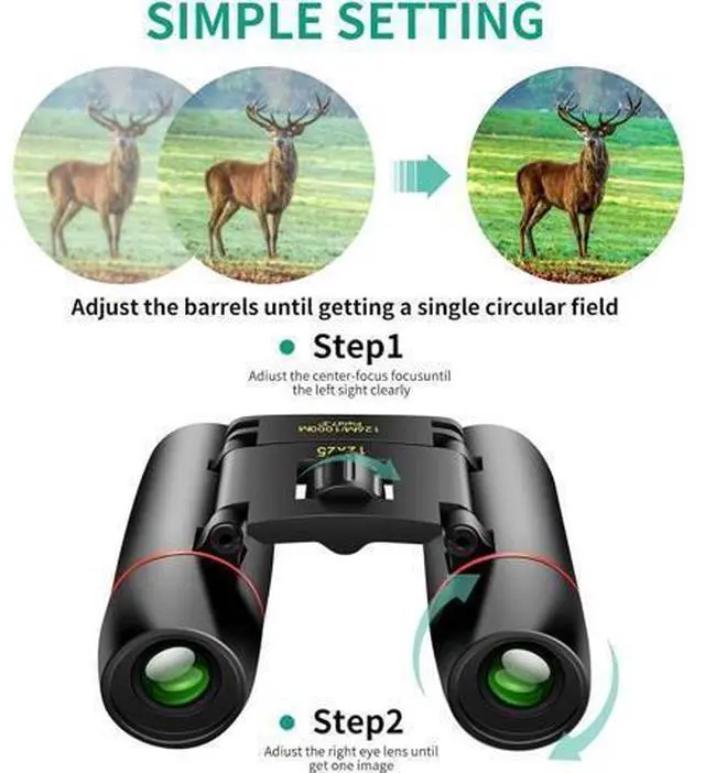 Alt view image 4 of 7 - POLDR 12X25 Small Pocket Binoculars Compact Adults,Mini Kids Binoculars Boys for Bird Watching,Concert Theater Opera