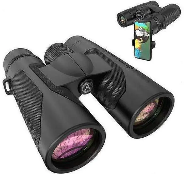 Main image of Ecocleanpath Adasion 12x42 Waterproof Binoculars with Phone Adapter, 560g Lightweight for Bird Watching & Hunting