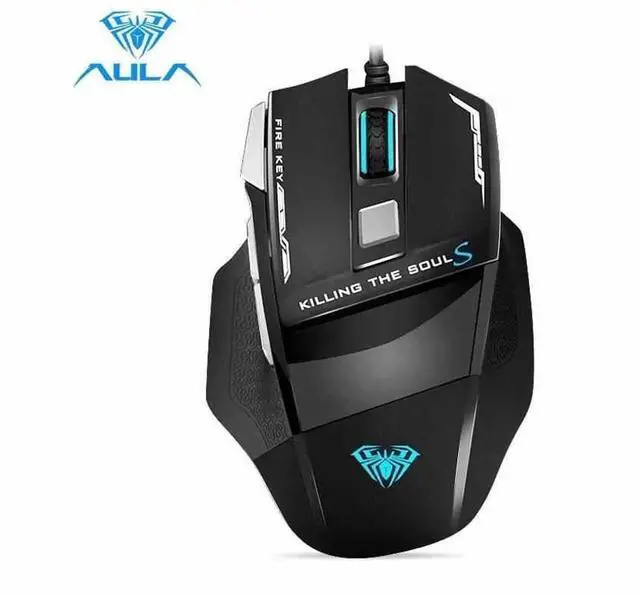 Alt view image 8 of 14 - AULA S12 Gaming Mouse, 2400 dpi, 7 Keys Custom Programable, Fire Button, Breathing Backlit, Ergonomic USB Optical Game Mice, Gamer Desktop Laptop PC Wired Gaming Mouse for Windows XP/7/8/10, Black