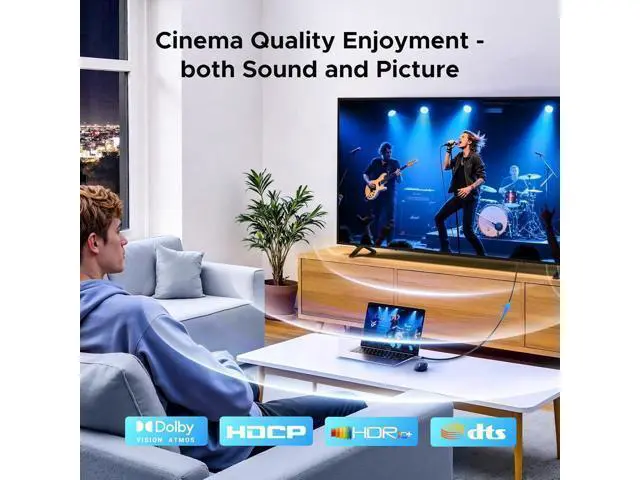 Alt view image 7 of 7 - UGREEN 4K@60Hz Bidirectional HDMI to Displayport Cable Male to Male Adapter DP 1.2, HDCP 2.2, HDMI 1.4 4K@30Hz with USB Powered Compatible with Laptops, PC, Switch 2/PS5/Xbox/AMD/NVIDIA/Monitor, 6.6FT