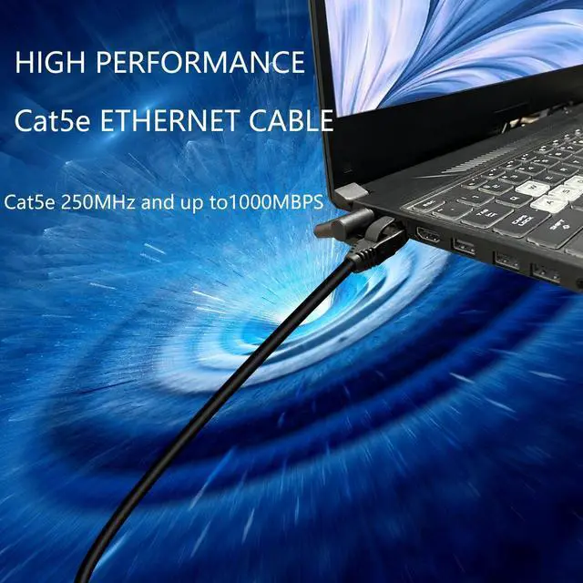 Alt view image 13 of 14 - RJ45 Cat5e Ethernet Patch Cable Switch On/Off RJ45 Male to Female High Speed Right Angle Internet Network Cable LAN with Disconnect Switch for Cat5e/Cat5, Black(50CM/1.6Ft)