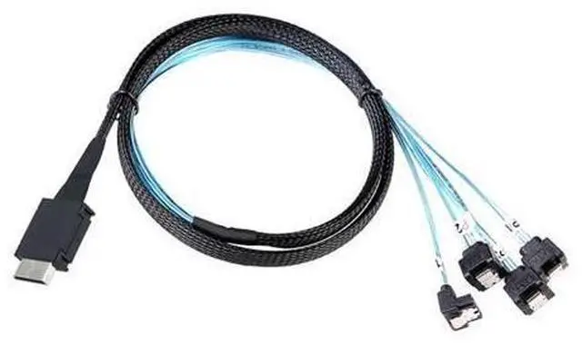 Alt view image 6 of 6 - Deuninker OCuLink PCIe SAS SFF-8611 4i to SATA 7P 90 Degree Cable 12Gbps High Speed Server Hard Drive Connection, 32AWG Low-Loss Wire (1M)