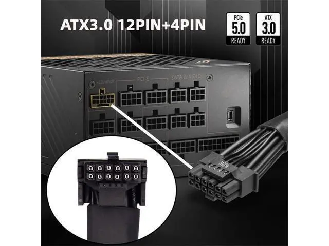 Alt view image 3 of 7 - Deuninker 12VWR ATX3.0 PCI-E 5.0 Power Modular Cable Male to Female Extension for 3080 3090TI PSU 16Pin 12+4P Graphics Card