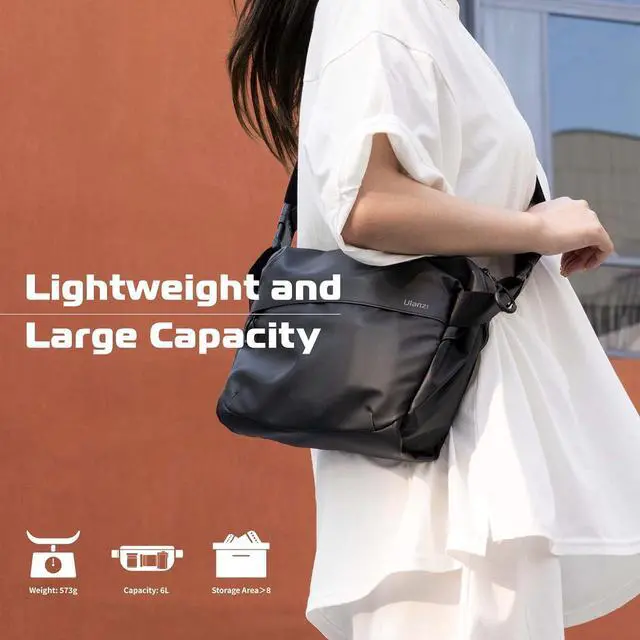 Alt view image 2 of 7 - DeuninkerVersatile Camera Shoulder Bag Photography Travel Messenger Portable Travel Bag Accessories Stylish Crossbody DSLR Sling Bag Compatible with Sony Canon etc -BLACK
