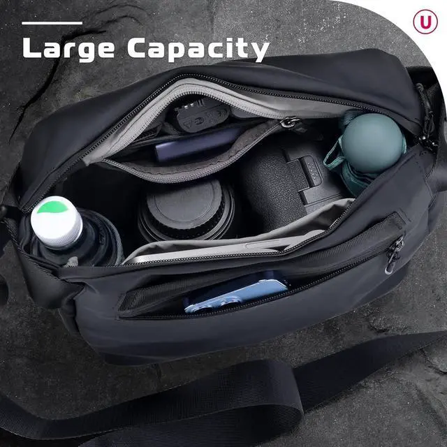 Alt view image 7 of 7 - DeuninkerVersatile Camera Shoulder Bag Photography Travel Messenger Portable Travel Bag Accessories Stylish Crossbody DSLR Sling Bag Compatible with Sony Canon etc -BLACK