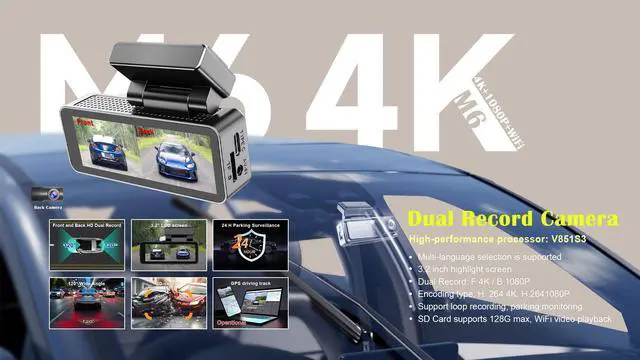 Alt view image 6 of 6 - QURO Dashcam 4K WiFi Special Edition Original Dashboard Camera Dashcam Dashcam
