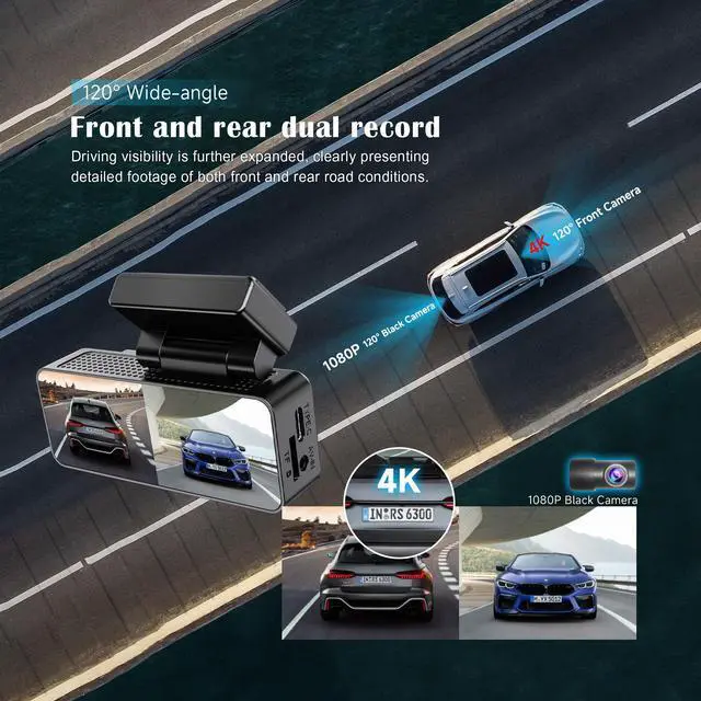 Alt view image 5 of 6 - QURO Dashcam 4K WiFi Special Edition Original Dashboard Camera Dashcam Dashcam