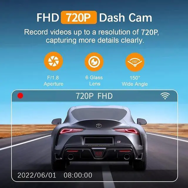 Alt view image 8 of 10 - QURO Night Vision Wifi Dashcam Doble Camara Wifi Dvr 1080P Dashboard Camera for Car