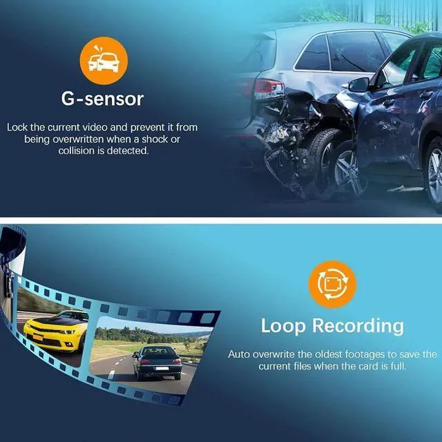 Alt view image 9 of 10 - QURO Night Vision Wifi Dashcam Doble Camara Wifi Dvr 1080P Dashboard Camera for Car