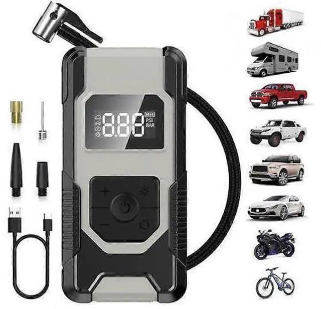 Main image of Ecocleanpath 150PSI Cordless Tire Inflator with LCD Display, Portable Air Compressor for Car Tires (Black)