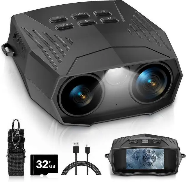 Main image of Deuninker Night Vision Goggles with 3'' Screen, 5K HD Video & 10x Zoom, Infrared Binoculars for Adults (Black)