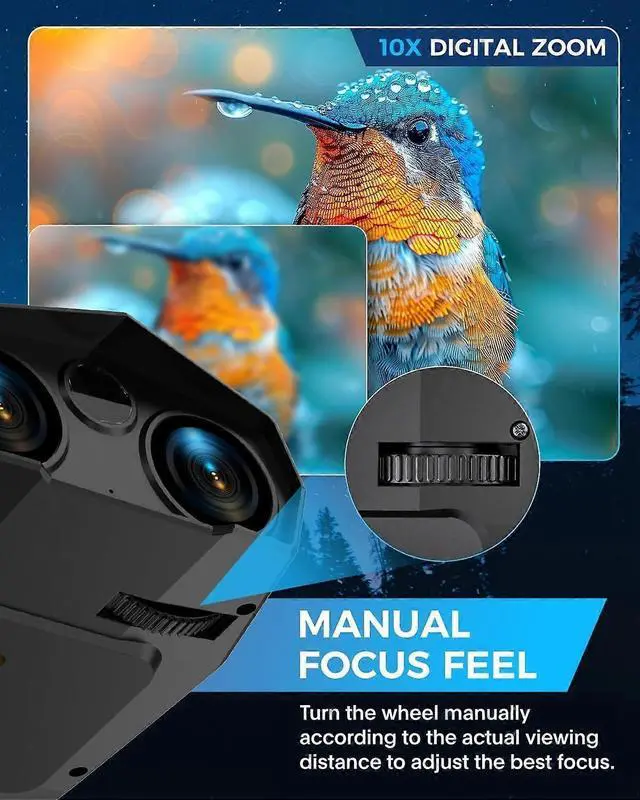 Alt view image 4 of 5 - Deuninker Night Vision Goggles with 3'' Screen, 5K HD Video & 10x Zoom, Infrared Binoculars for Adults (Black)
