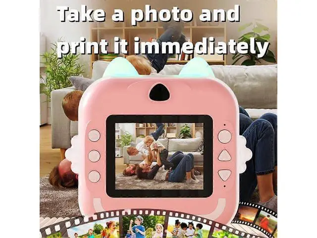 Alt view image 3 of 5 - Ecocleanpath Kids Instant Print Camera - 1080P HD, 2.4" LCD, 32G SD Card, Rechargeable (Green)
