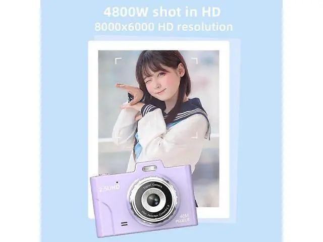 Alt view image 3 of 5 - Ecocleanpath 48MP Dual Lens Digital Camera with 8x Zoom, 1080P HD, 2.8" Screen, 32GB, Blue - Perfect for Teens & Beginners