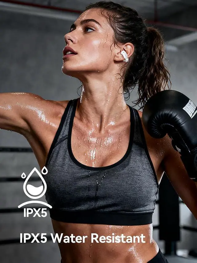 Alt view image 6 of 7 - Deuninker Ear Clip S12, Clip-On Earbuds, Lightweight Comfort, Snug Fit, Bluetooth 5.4 Open-Ear Headphones, Powerful Sound, Clear Calls, IPX5 Water Resistance, Long Playtime, Touch Control White