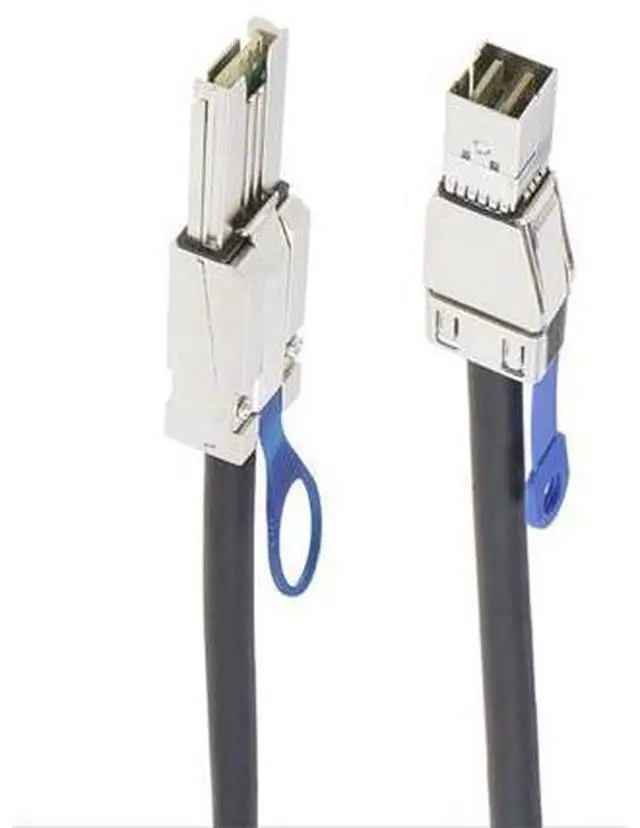 Main image of DeuninkerMini SAS HD SFF-8088 26 Pin to SAS HD SFF-8644 Server Stacking Cable 6Gbps High Speed 28AWG Data Cable, Black Flat Connector (2M)