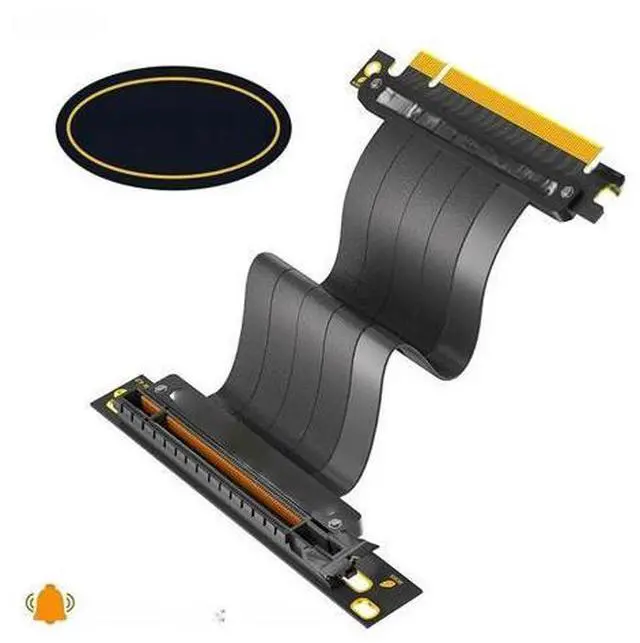 Main image of FOR PCIE4.0 Extension Cable Black PCI Express 16x Shielded High Speed 64G GPU Riser Cable 30cm 90Degree PCI-E X16 4.0 Flexible Cable