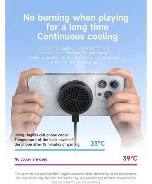 Alt view image 3 of 7 - VoltSync Magnetic Cell Phone Cooler Ultrathin Cooling Fan Portable Lightweight Mobile Phone Radiator for iPhone 16 15 Pro Max, MagSafe Series, iPad Pro, Android, Tablet (Black)