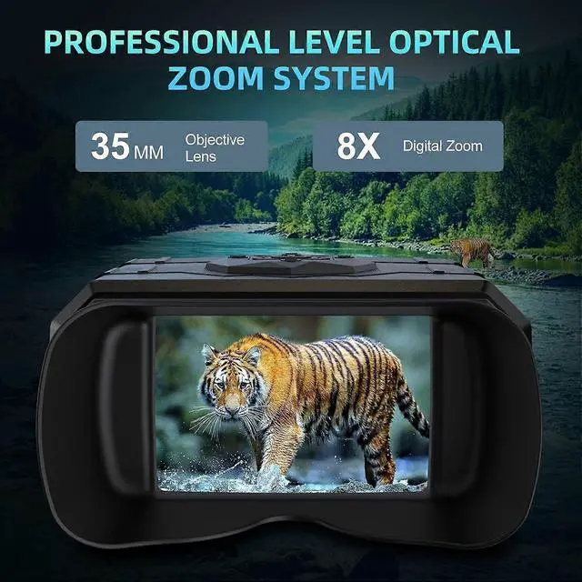 Alt view image 4 of 5 - Ecocleanpath 3.5'' HD Night Vision Binoculars with 4K Video, 3000mAh Rechargeable Battery for Hunting & Wildlife