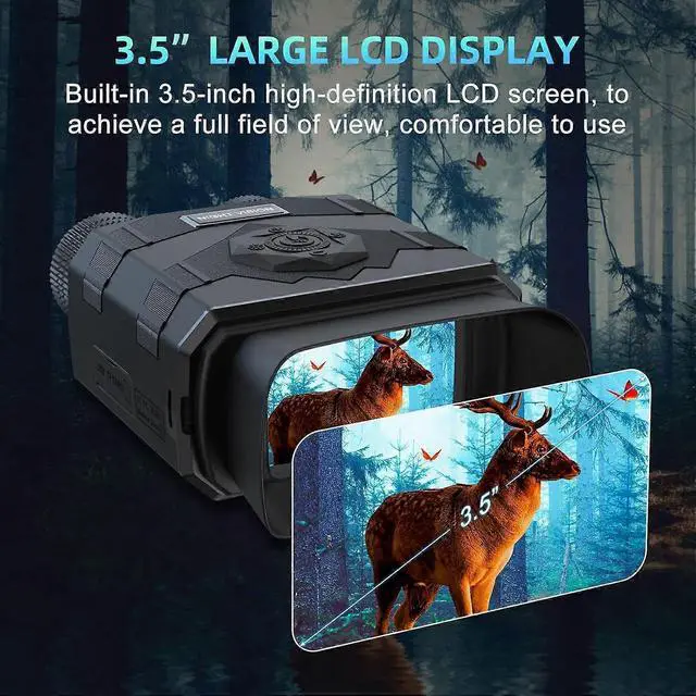 Alt view image 5 of 5 - Ecocleanpath 3.5'' HD Night Vision Binoculars with 4K Video, 3000mAh Rechargeable Battery for Hunting & Wildlife
