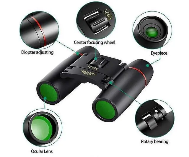 Alt view image 3 of 5 - Deuninker 12x25 Compact Binoculars for Adults & Kids, Lightweight Pocket Binoculars for Bird Watching, Concerts, Theater (Black)