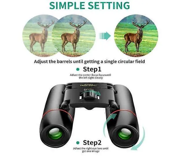 Alt view image 4 of 5 - Deuninker 12x25 Compact Binoculars for Adults & Kids, Lightweight Pocket Binoculars for Bird Watching, Concerts, Theater (Black)