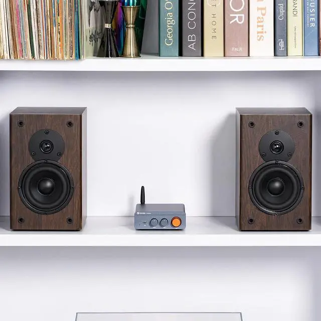 Alt view image 7 of 7 - Fosi Audio BT20A Pro Bluetooth 5.0 Amplifier, 300W x2 Wireless Amp, TPA3255 2 Channel Mini Class D Integrated Home Audio Outdoor Stereo Receiver with Bass Treble Control for Passive Speakers