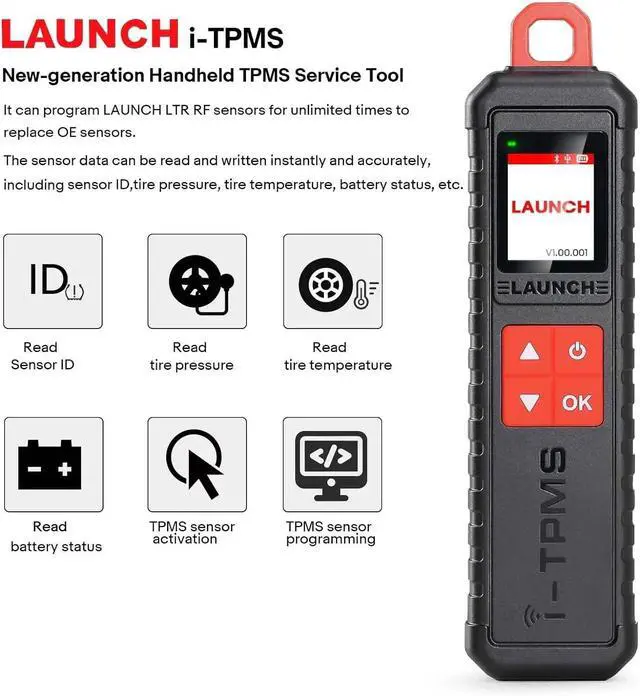 Alt view image 2 of 6 - QURO TPMS Tire Pressure Monitoring System - Handheld Vehicle Diagnostic Tool