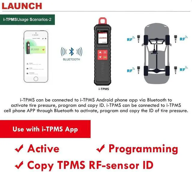 Alt view image 4 of 6 - QURO TPMS Tire Pressure Monitoring System - Handheld Vehicle Diagnostic Tool