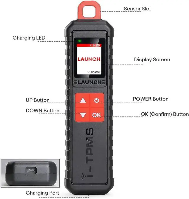 Alt view image 3 of 6 - QURO TPMS Tire Pressure Monitoring System - Handheld Vehicle Diagnostic Tool