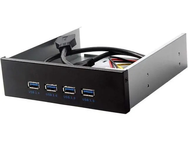 Alt view image 3 of 3 - Deuninker USB 3.0 HUB 4 Ports Front Panel to Motherboard 20Pin Adapter with SATA Power Cable for 5.25" CD-ROM Bay