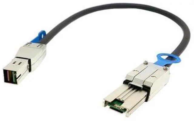Alt view image 3 of 5 - DeuninkerMini SAS HD SFF-8088 26 Pin to SAS HD SFF-8644 Server Stacking Cable 6Gbps High Speed 28AWG Data Cable, Black Flat Connector (2M)