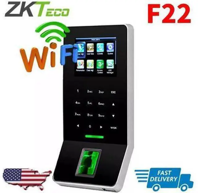 Main image of ZKteco F22 Wifi TCP/IP Fingerprint System ID Access Control Time Attendance US