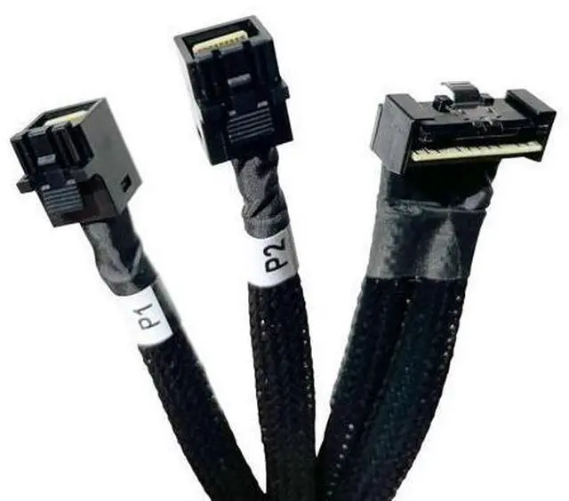 Main image of DeuninkerSlimSAS LP 8X to 2*MiniSAS HD 4X,SFF-8654 LP 74pin to 2*SFF-8643 36pin Cable 80cm(Suitable for DELL Server H750/755)