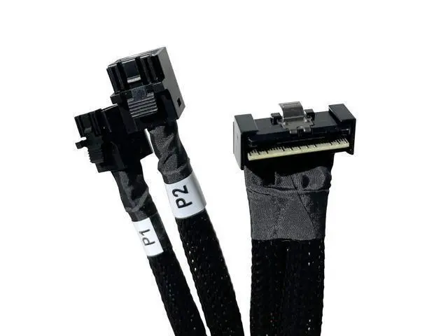 Alt view image 3 of 5 - DeuninkerSlimSAS LP 8X to 2*MiniSAS HD 4X,SFF-8654 LP 74pin to 2*SFF-8643 36pin Cable 80cm(Suitable for DELL Server H750/755)