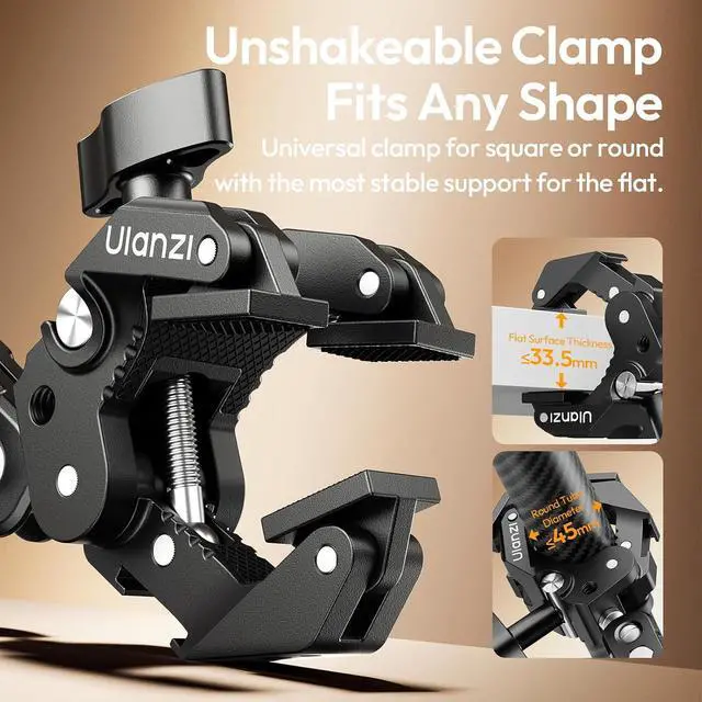 Alt view image 4 of 7 - Deuninker CO78 22" Magic Arm with Super Clamp Desk C Clamp, 1kg Load Articulating Arm, Overhead Phone Mount Holder for Compact Camera, Action Camera, Small Video Light, Cell Phone,Monitors
