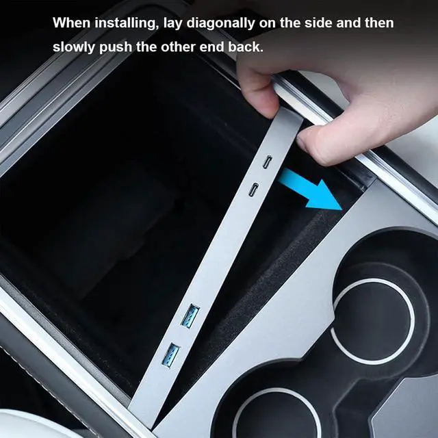 Alt view image 2 of 7 - 27W Intelligent USB Hub for Y Docking Station of Center Console Smart Fast Charging Adapter Accessories Hub Docking Quick Interior Intelligent USB Docking Station Station USB and