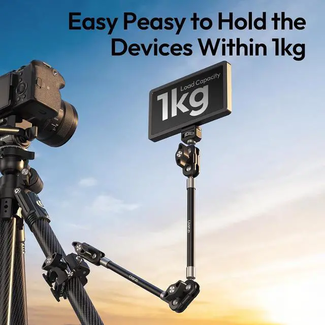 Alt view image 6 of 7 - Deuninker CO78 22" Magic Arm with Super Clamp Desk C Clamp, 1kg Load Articulating Arm, Overhead Phone Mount Holder for Compact Camera, Action Camera, Small Video Light, Cell Phone,Monitors