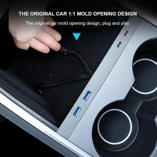 Alt view image 2 of 7 - 27W Quick USB HUB Fit for Y Shunt HUB Intelligent Docking Station Car Adapter Powered Splitter Extension Hub Docking Quick Interior Intelligent USB Docking Station Station USB and