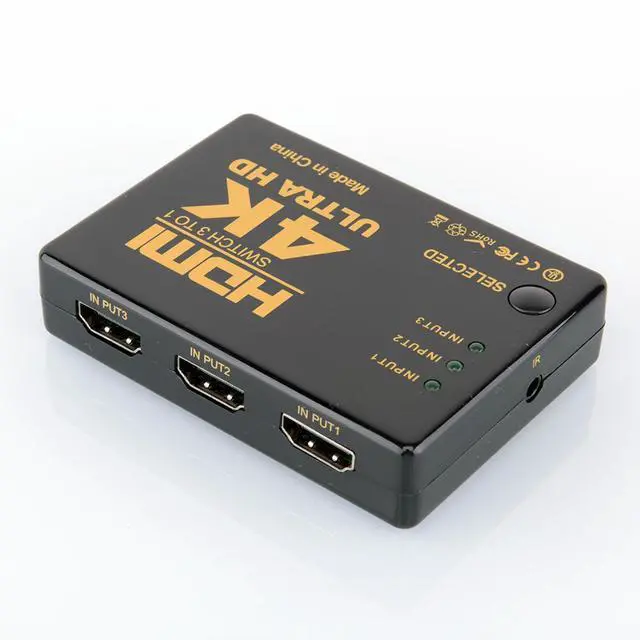Alt view image 3 of 6 - HDMI Switch 4k HDMI Splitter HDMI Switch 3 in 1 Out, HDMI Switch with IR Remote Control, Supports 4k@60HZ 3D HD1080P, HDMI Switcher for PS4 Xbox Apple TV Fire Stick Blu-Ray Player